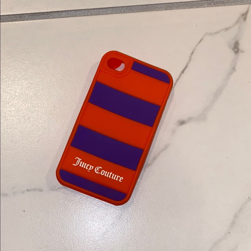 Vintage Juicy Couture Orange and Purple iPhone Case 4/4s